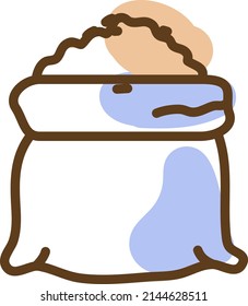 Bakery flour, illustration, vector on a white background.
