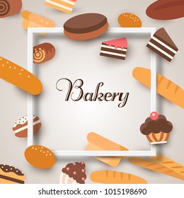 Bakery flyer banners. Baking, bread and cakes. Vector flat.