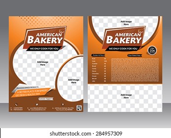 Bakery Flyer And Magazine Poster Template Vector Illustration 