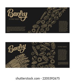 Bakery flyer template. Design element for package, banner, flyer, card. Vector illustration