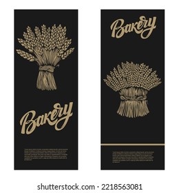 Bakery flyer template. Design element for package, banner, flyer, card. Vector illustration