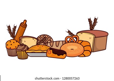 bakery food cartoon