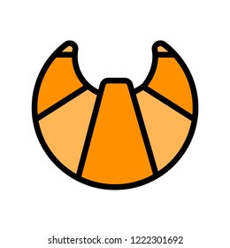 bakery food croissant bread editable outline icon.