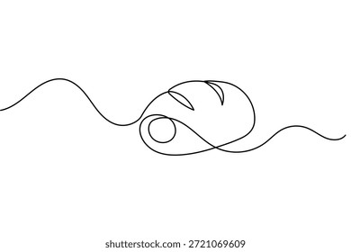 Icono de comida de panadería dibujo continuo de una línea y estilo minimalista Ilustración vectorial de contorno aislado