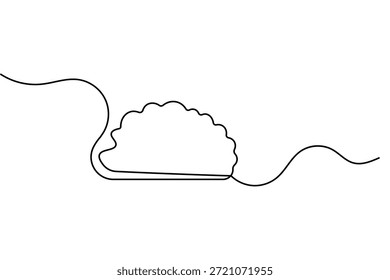 Icono de comida de panadería dibujo continuo de una línea y estilo minimalista Vector de contorno aislado