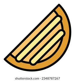 Bakery food icon outline vector. Azerbaijan cuisine. Arabian pilaf color flat svg