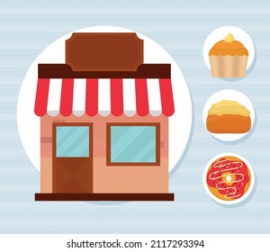 bakery and food icon set