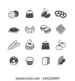 Bakery and food icons set