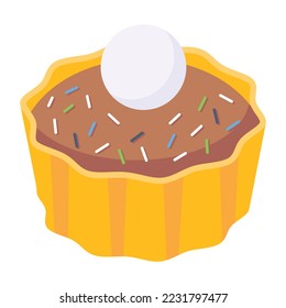 Bakery food, isometric icon of sweet