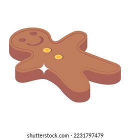 Bakery food, isometric icon of sweet