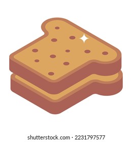 Bakery food, isometric icon of sweet