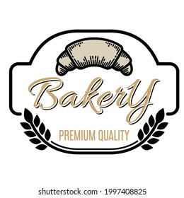 bakery food logo design . vintage food logo. hand drawn design