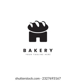 Bakery food logo. Bakery with toast ornament, for bakery sale logo