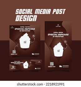 bakery food menu banner or delicious food menu banner ads design