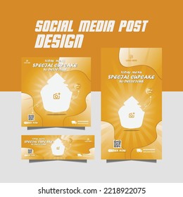 bakery food or social media bakery food promotion banner ads design