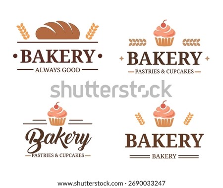 Bakery Fresh Baked Goods Vector Logo Set