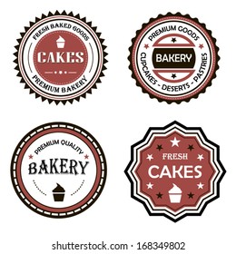 Bakery fresh cakes goods label original set