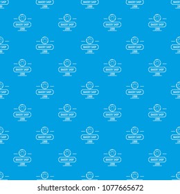 Bakery fresh pattern vector seamless blue repeat for any use