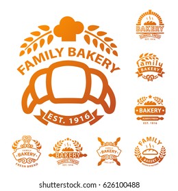 Bakery gold badge icon fashion modern style wheat vector retro food label design element isolated.