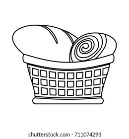 bakery goods basket vector illustration