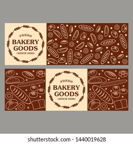 Bakery goods and bread promotion vector banner