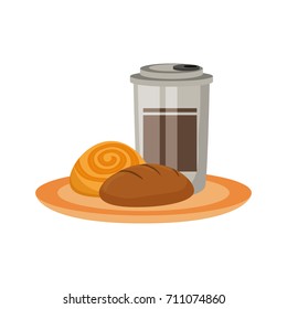 bakery goods an coffee  vector illustration