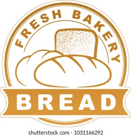 Bakery goods design into decorative round frame for label, sticker or other design.