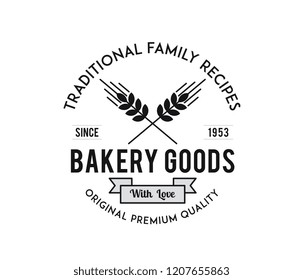 Bakery goods family recipes black on white is a vector illustration about food