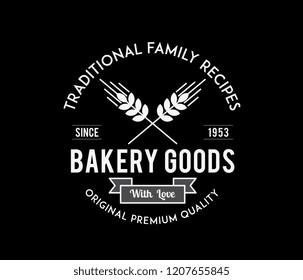 Bakery goods family recipes white on black is a vector illustration about food