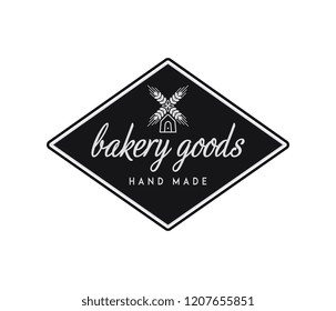 Bakery goods hand made black on white is a vector illustration about food