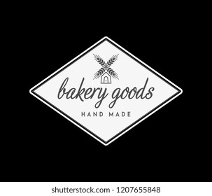 Bakery goods hand made white on black is a vector illustration about food