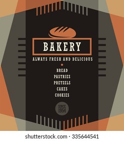 Bakery goods menu design template. Creative flyer layout concept.