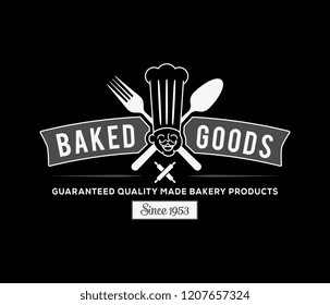 Bakery goods is a vector illustration badge about food