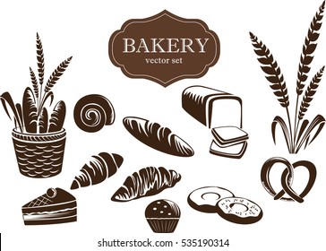 Bakery graphic Vector set.