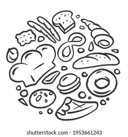 Los gráficos de panadería se combinan en forma circular.