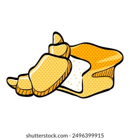 Bakery halftone icon hand drawn color vector illustration