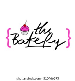 Bakery. Hand drawn calligraphy lettering, branding