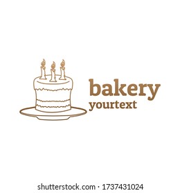 diseño del logo dibujado a mano en una panadería. color de degradado