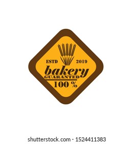 Bakery hand written lettering logo, label, badge, emblem. Vintage style. wheat. Isolated on white background. Vector illustration
