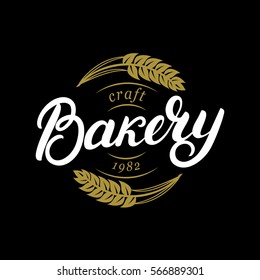 Bakery Hand Written Lettering Logo Label Stock Vector (Royalty Free ...