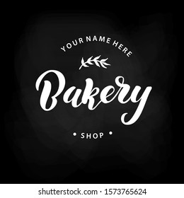 Bakery hand written lettering logo.Design for label, badge, emblem. Vector illustration.