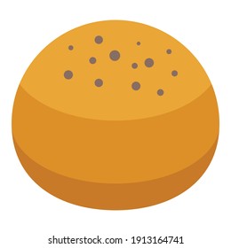 Icono de pan casero de panadería. Isometric del ícono vectorial del pan doméstico de panadería para el diseño web aislado en fondo blanco