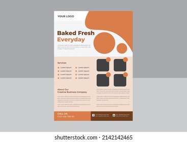 Bakery house flyer design, Cafe promotion flyer poster design, cookie store flyer design.
