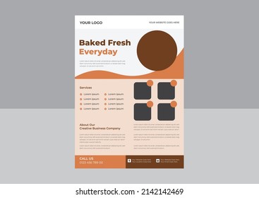 Bakery house flyer design, Cafe promotion flyer poster design, cookie store flyer design.
