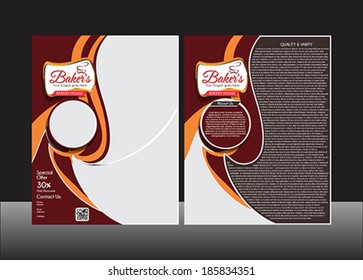  Bakery House Flyer Template Vector Illustration 