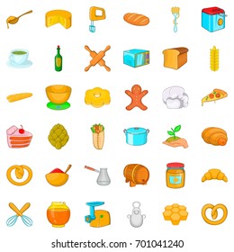 Bakery house icons set. Cartoon style of 36 bakery house vector icons for web isolated on white background