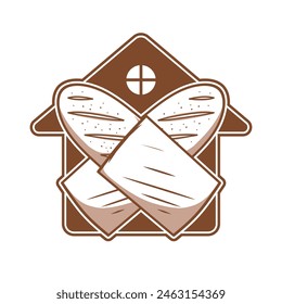 Bakery house logo design template