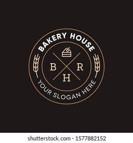 Bakery House logo design with vintage and minimal style 