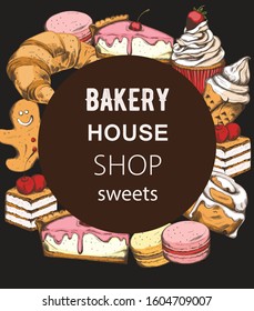 Bakery house shop with various sweets