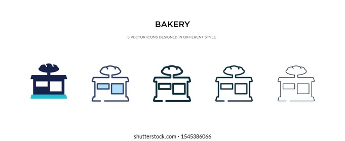 bakery icon in different style vector illustration. two colored and black bakery vector icons designed in filled, outline, line and stroke style can be used for web, mobile, ui